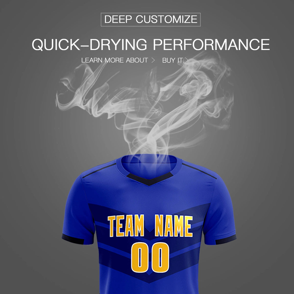 Custom Royal Blue Navy Men Uniform Soccer Sets Jersey