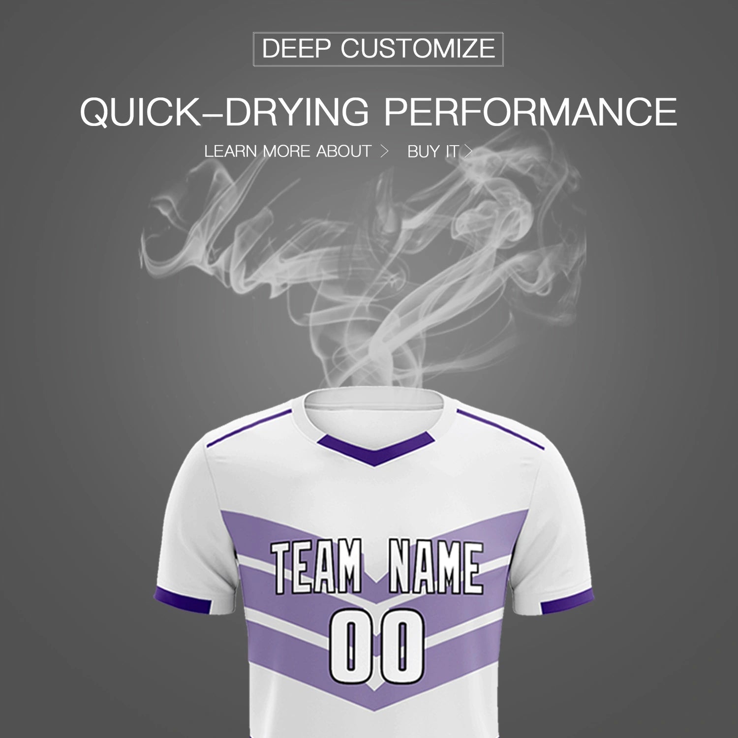 Custom White Purple Men Uniform Soccer Sets Jersey