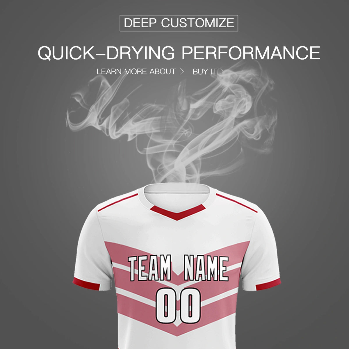Custom White Red Men Uniform Soccer Sets Jersey