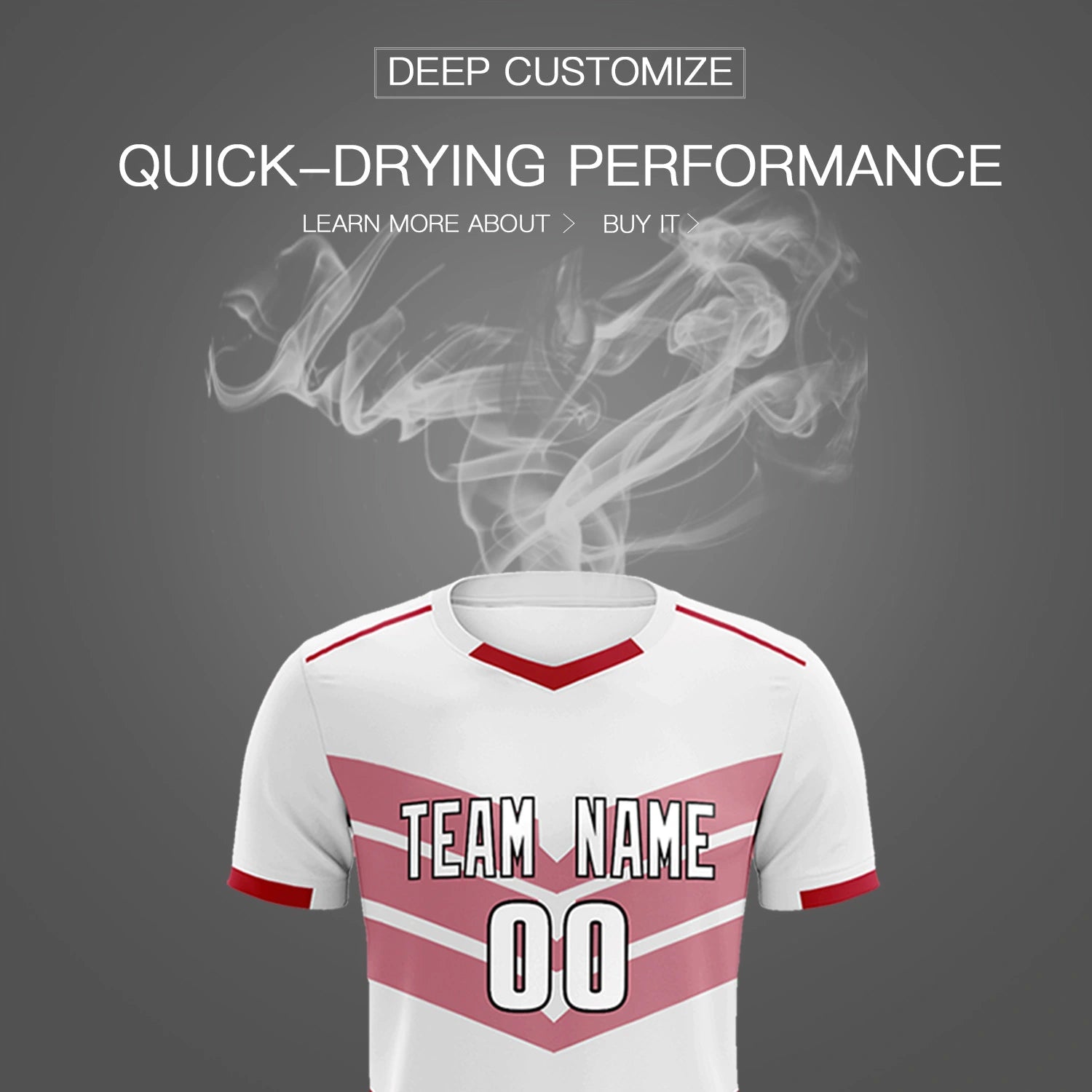 Custom White Red Men Uniform Soccer Sets Jersey