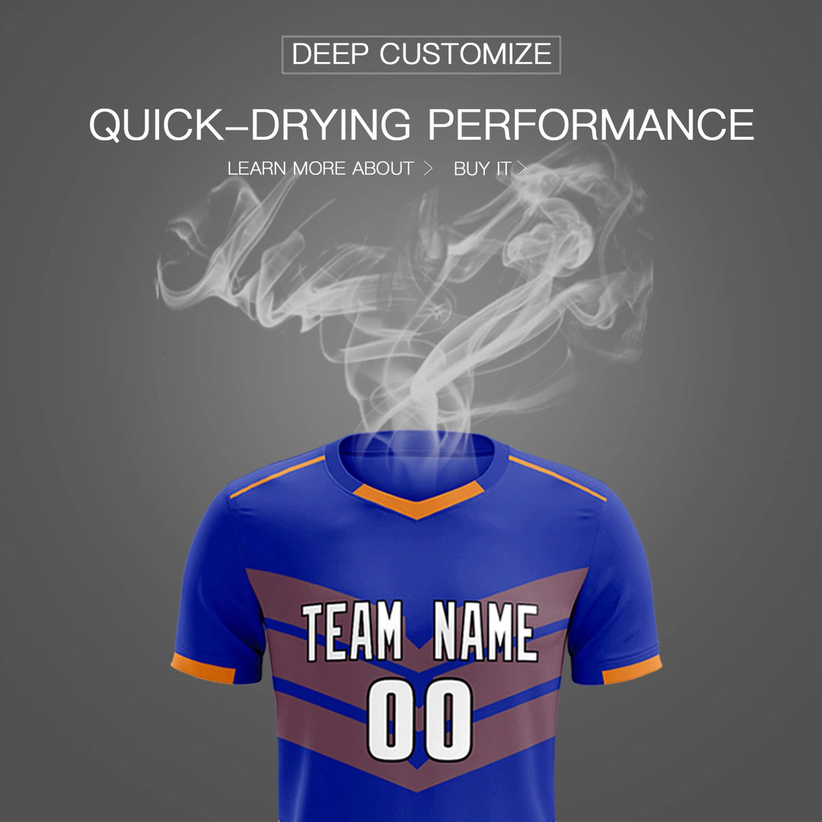 Custom Royal Blue Orange Men Uniform Soccer Sets Jersey