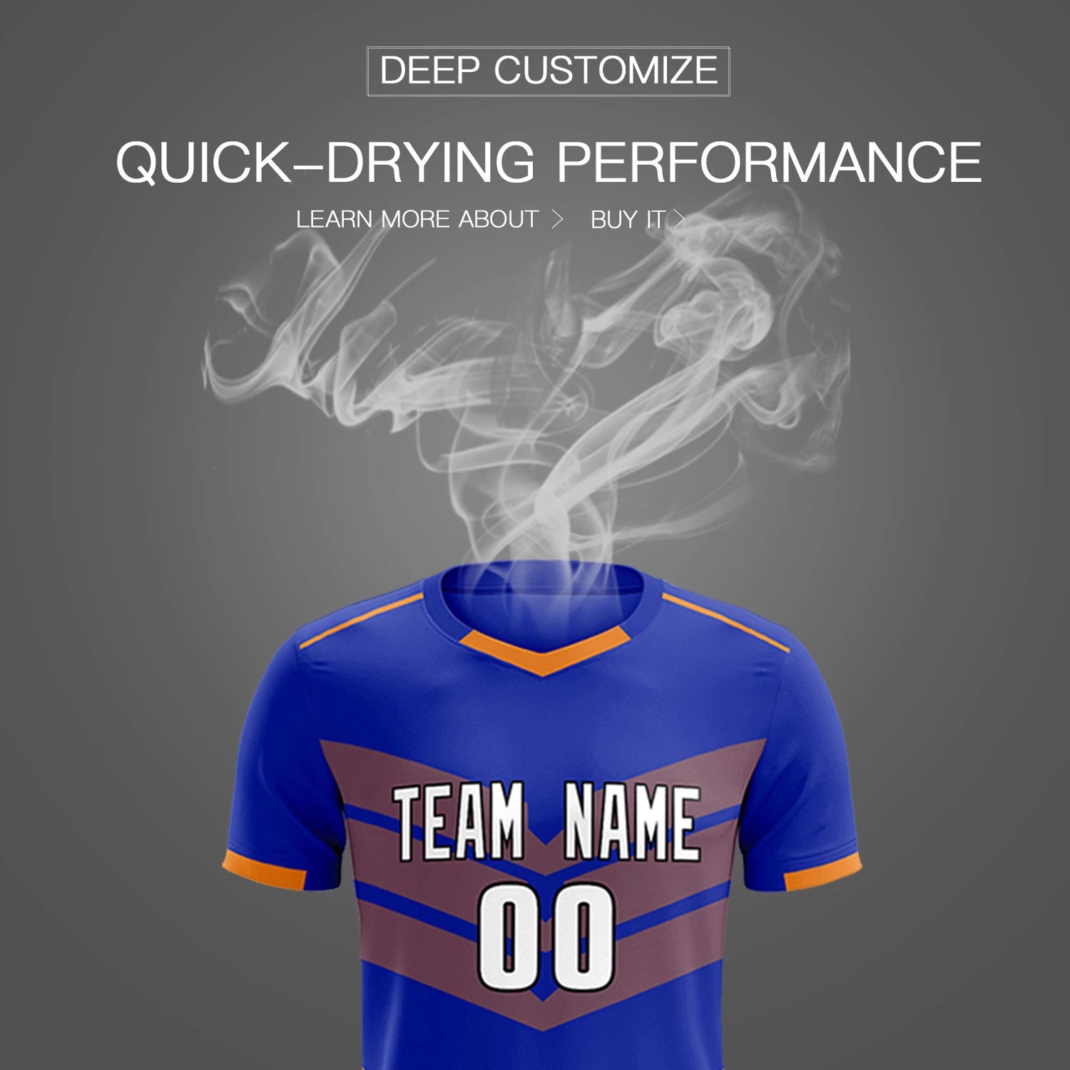 Custom Royal Blue Orange Men Uniform Soccer Sets Jersey