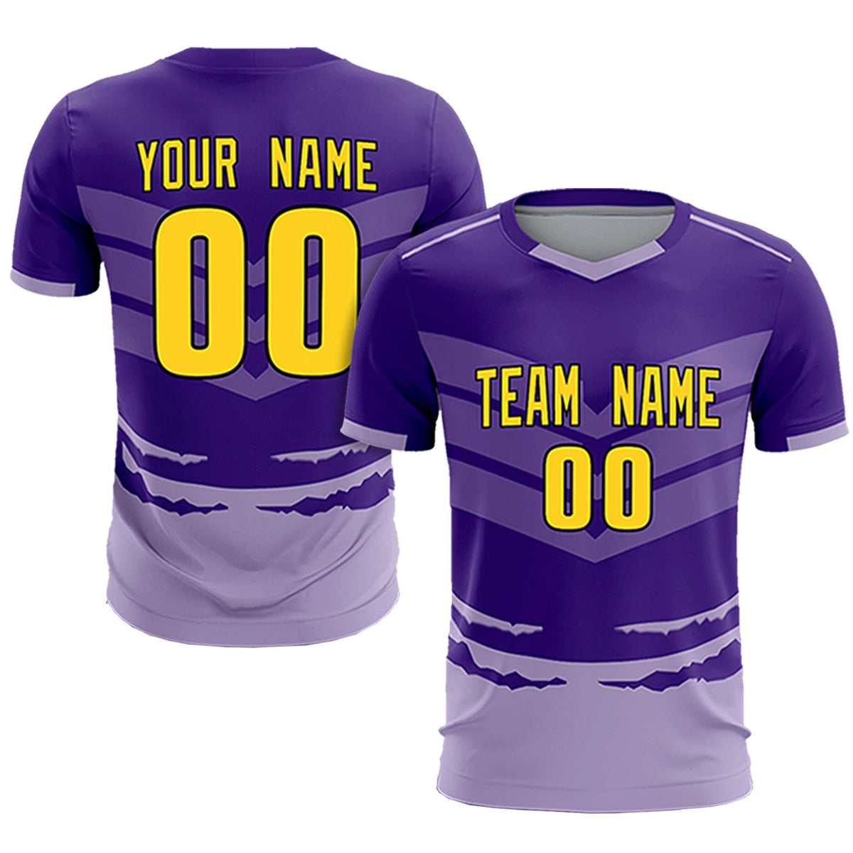 Custom Purple Light Purple Men Uniform Soccer Sets Jersey