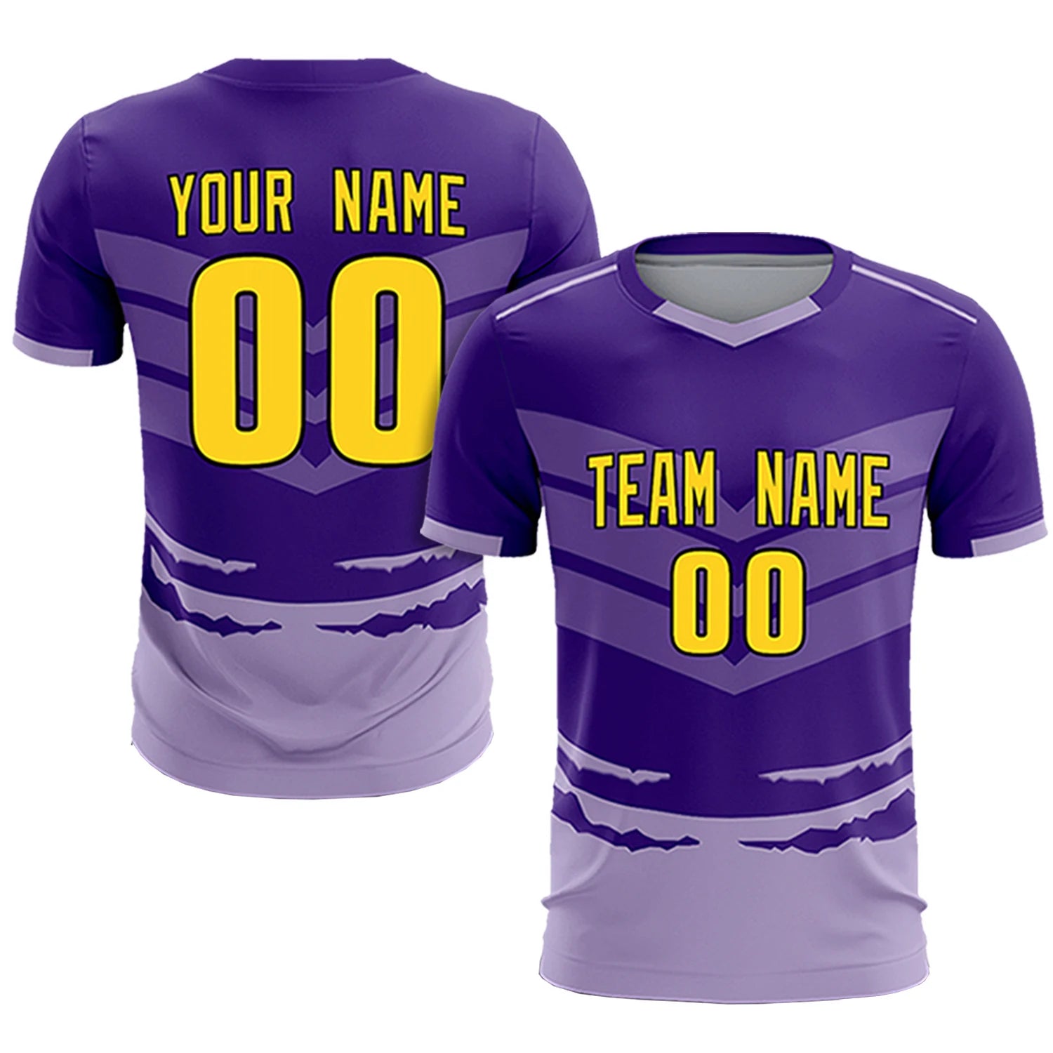 Custom Purple Light Purple Men Uniform Soccer Sets Jersey
