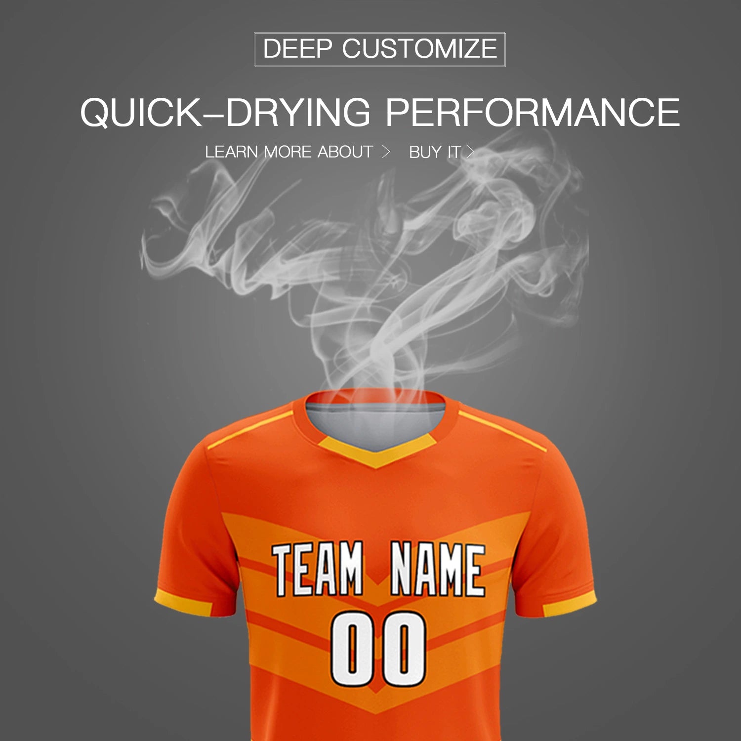 Custom Orange Yellow Men Uniform Soccer Sets Jersey