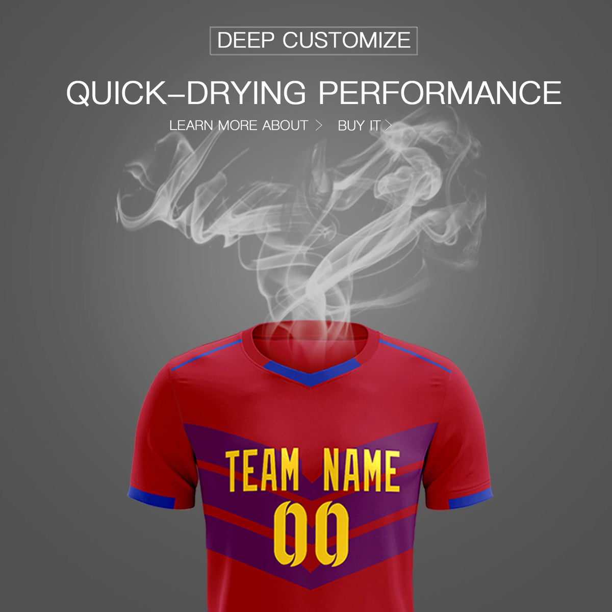 Custom Red Royal Blue Men Uniform Soccer Sets Jersey