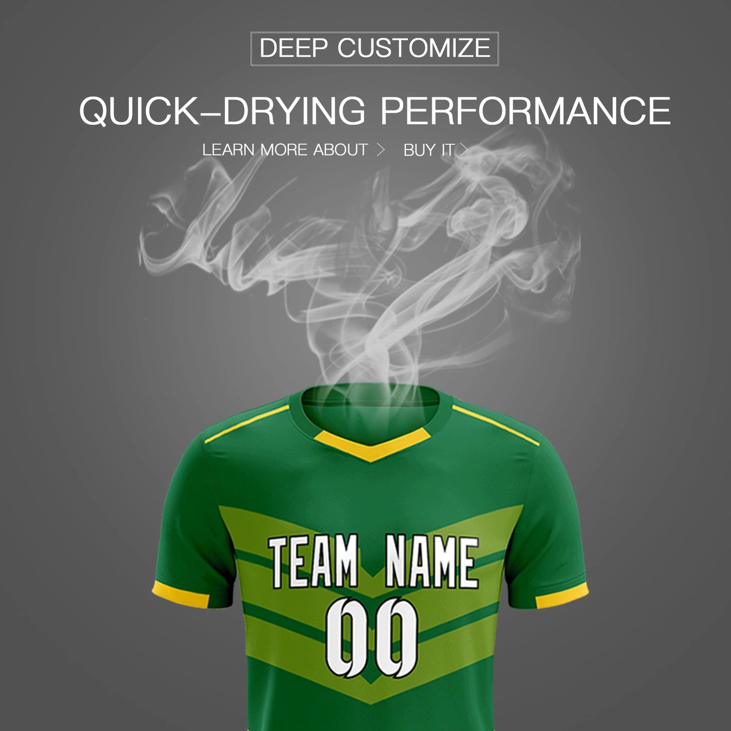 Custom Kelly Green Gold01 Men Uniform Soccer Sets Jersey