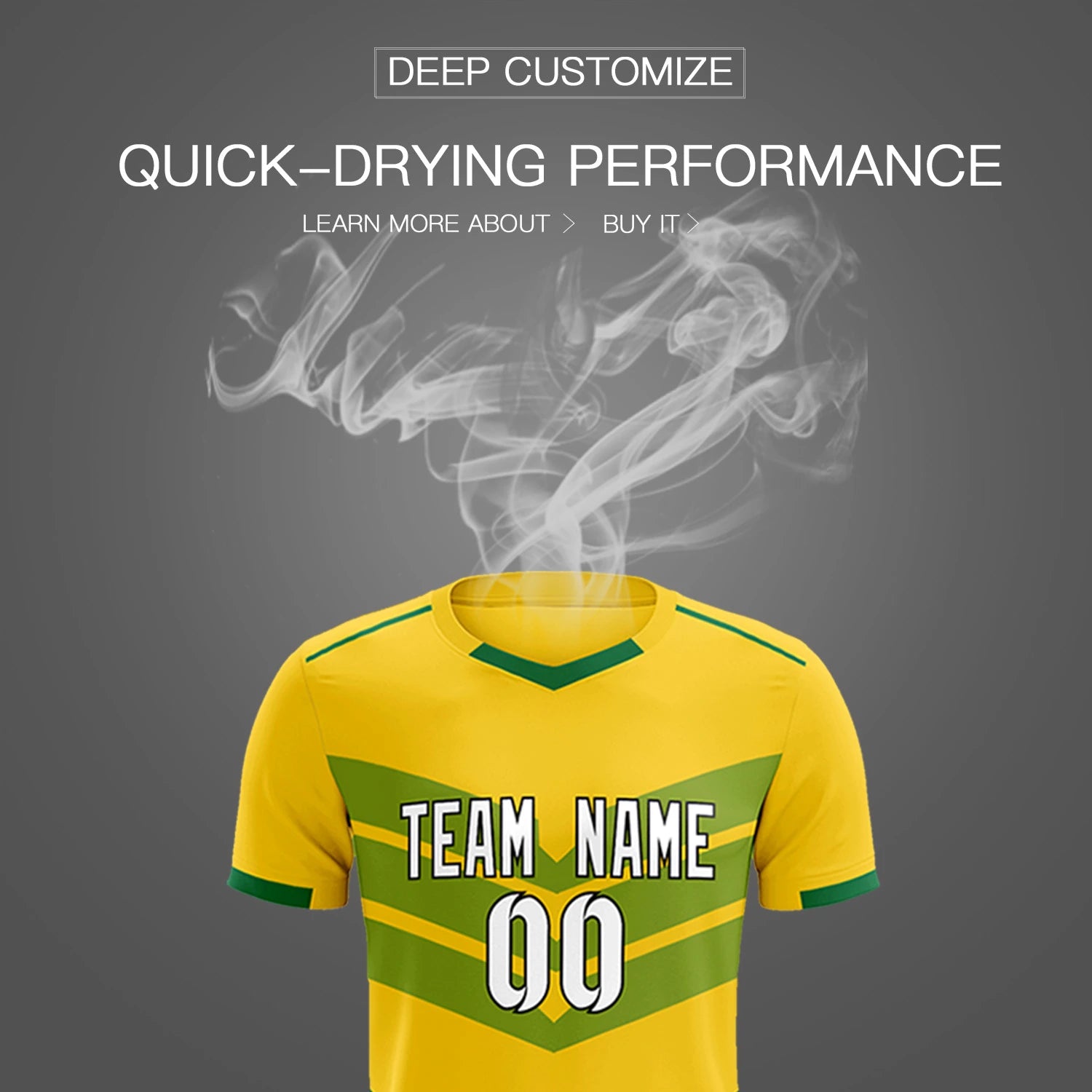 Custom Gold01 Kelly Green Men Uniform Soccer Sets Jersey