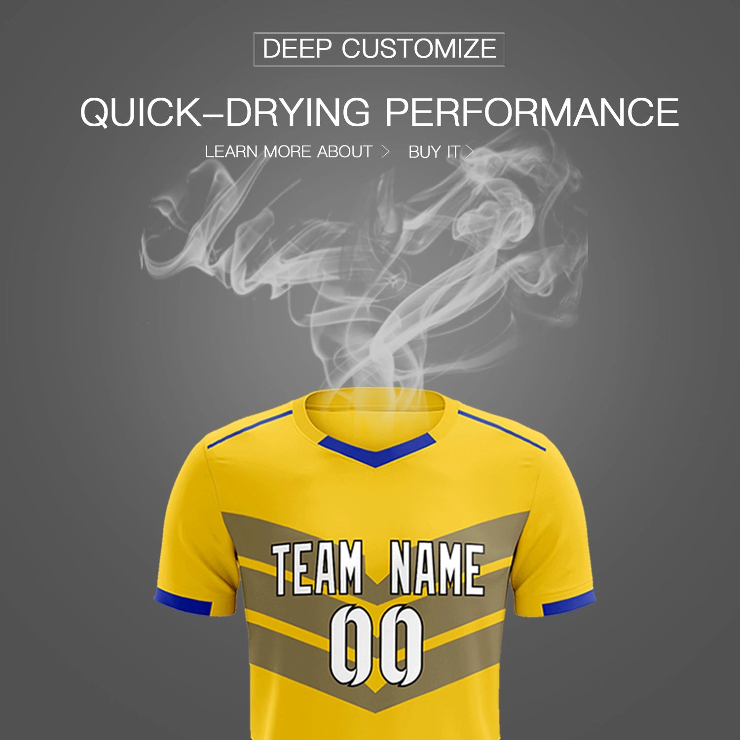 Custom Gold01 Royal Blue Men Uniform Soccer Sets Jersey