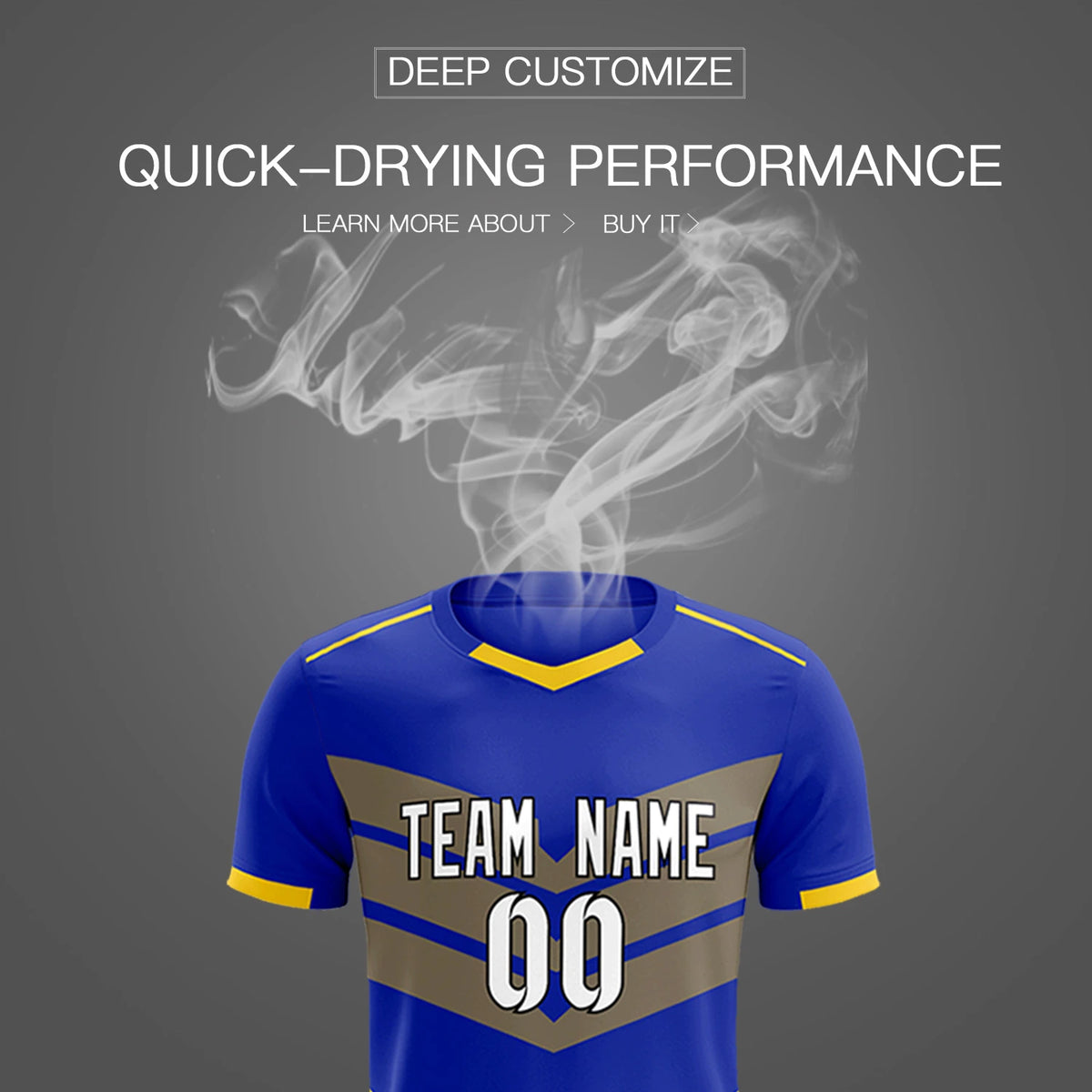 Custom Royal Blue Gold01 Men Uniform Soccer Sets Jersey
