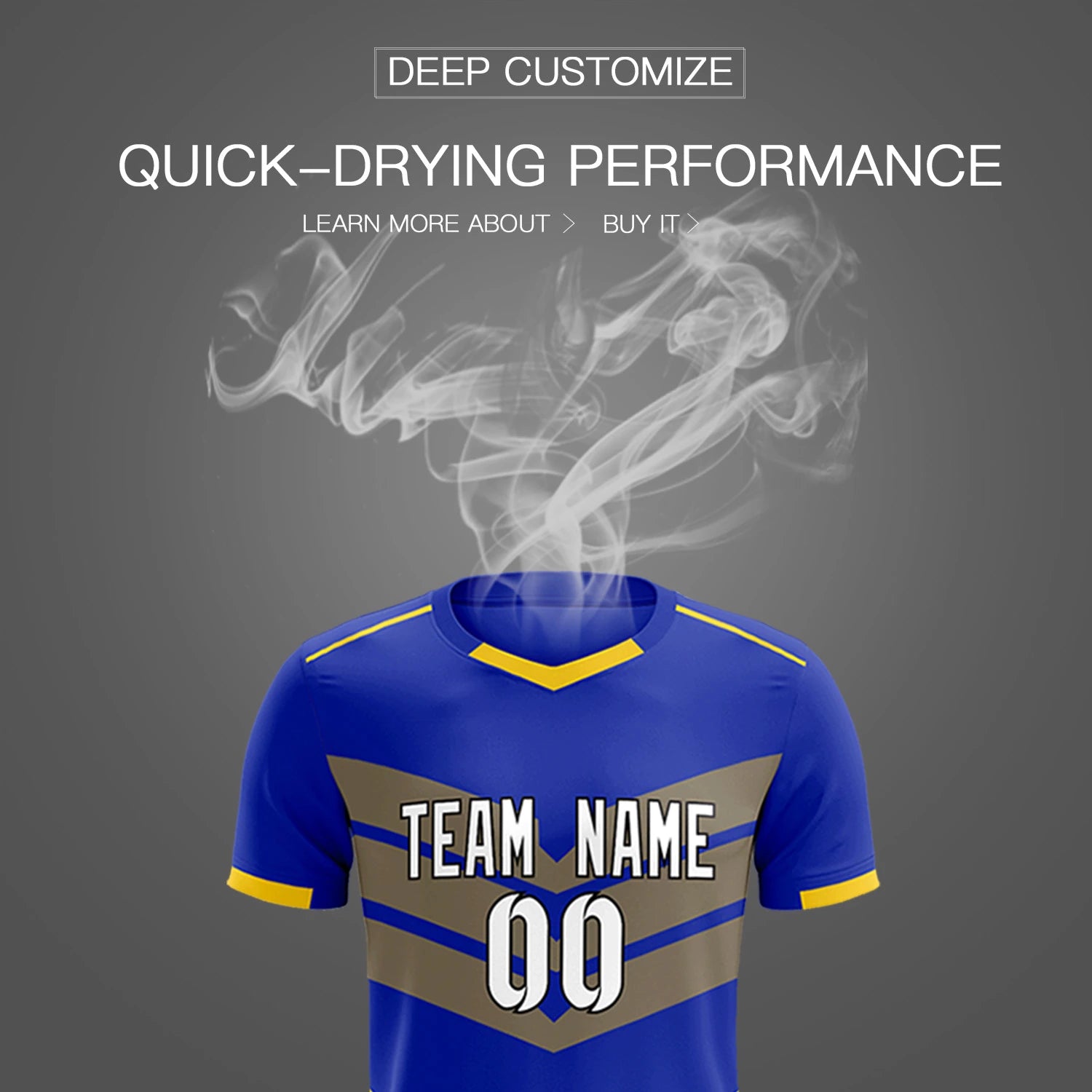 Custom Royal Blue Gold01 Men Uniform Soccer Sets Jersey