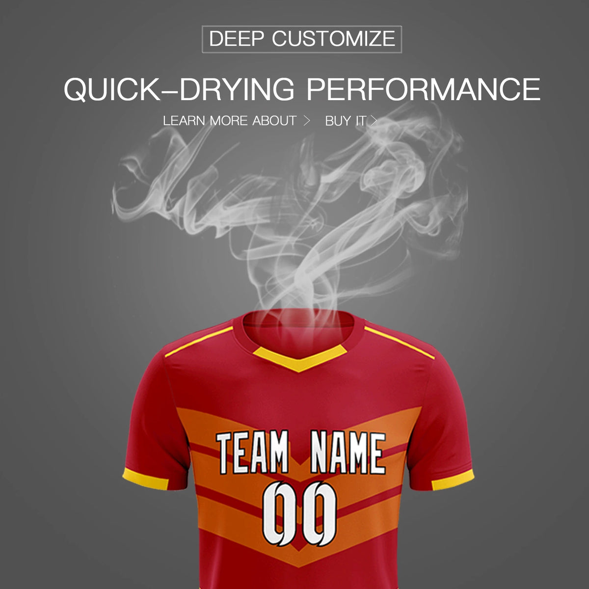 Custom Red Gold01 Men Uniform Soccer Sets Jersey