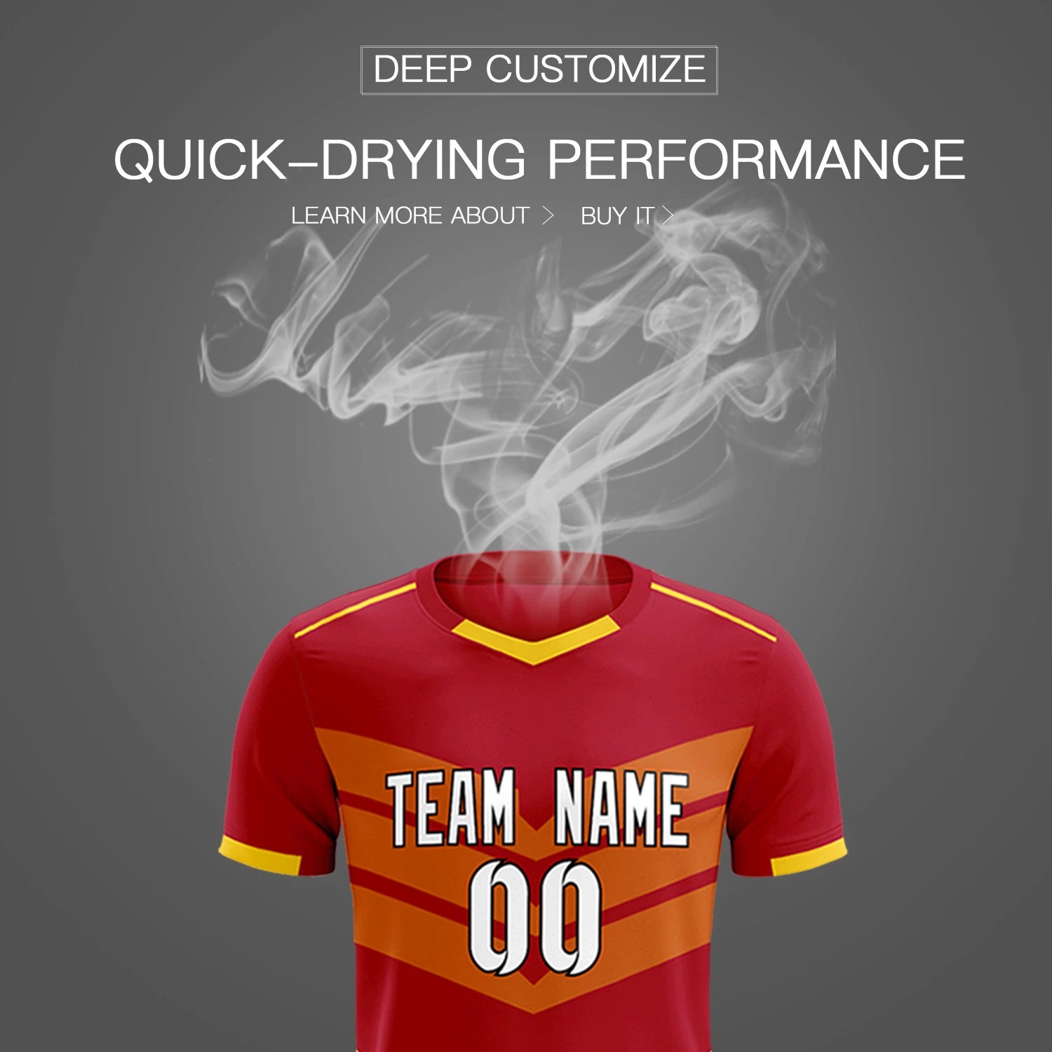 Custom Red Gold01 Men Uniform Soccer Sets Jersey