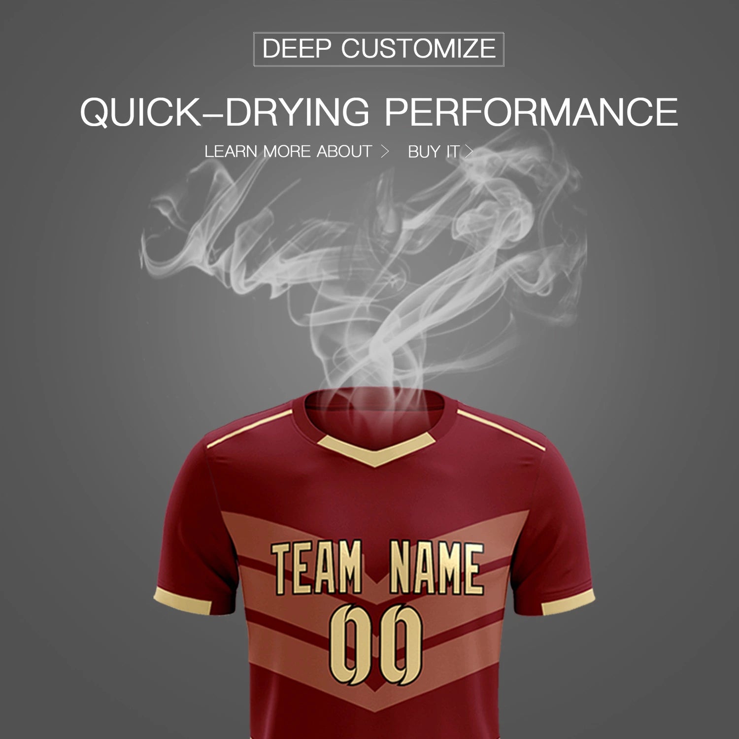 Custom Crimson Khaki Men Uniform Soccer Sets Jersey