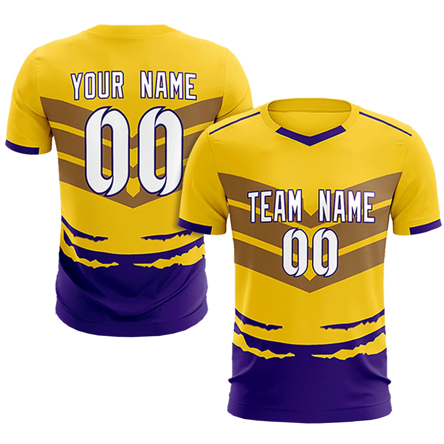 Custom Gold01 Purple Men Uniform Soccer Sets Jersey