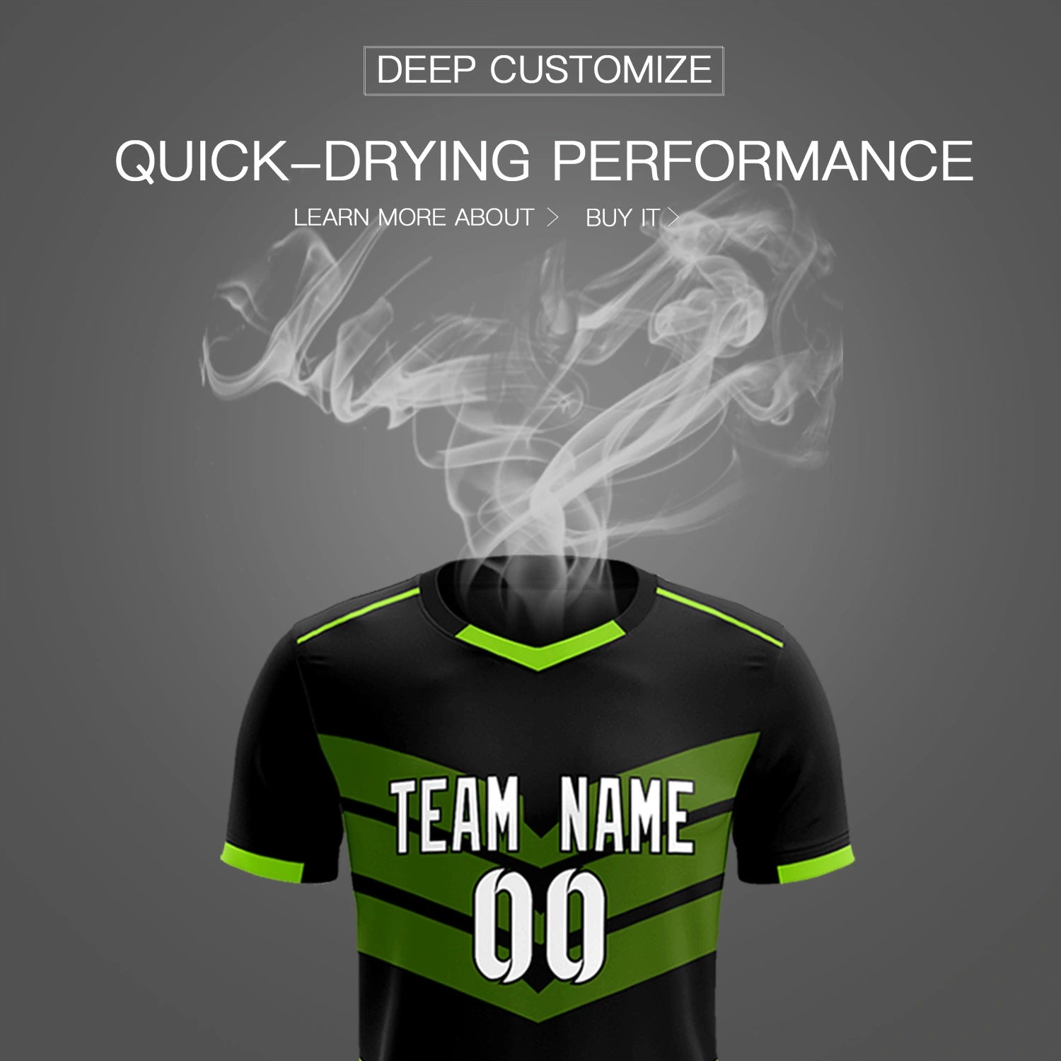 Custom Black Neon Green Men Uniform Soccer Sets Jersey