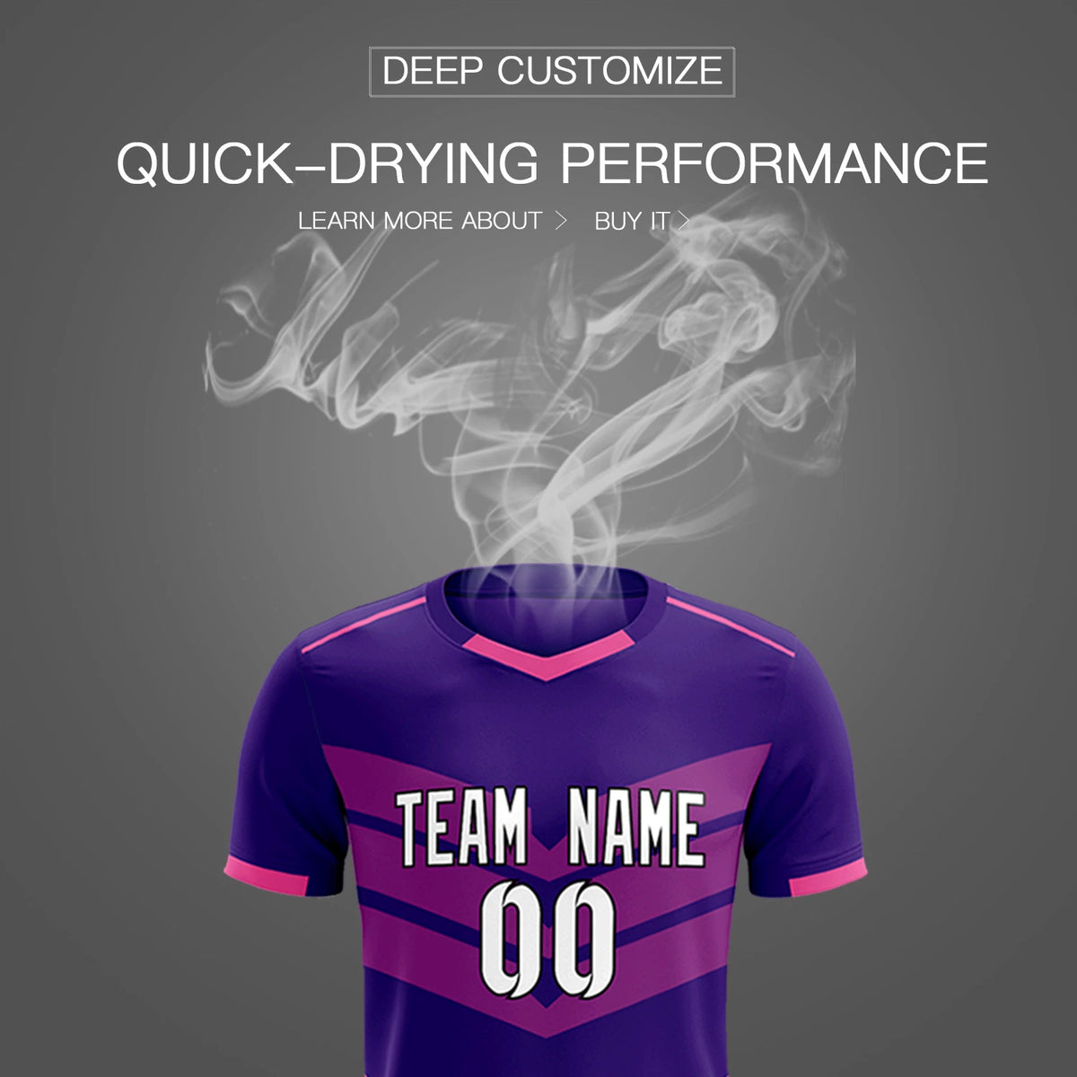 Custom Purple Pink Men Uniform Soccer Sets Jersey