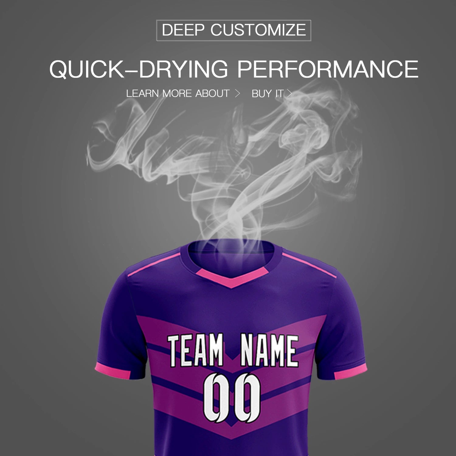 Custom Purple Pink Men Uniform Soccer Sets Jersey