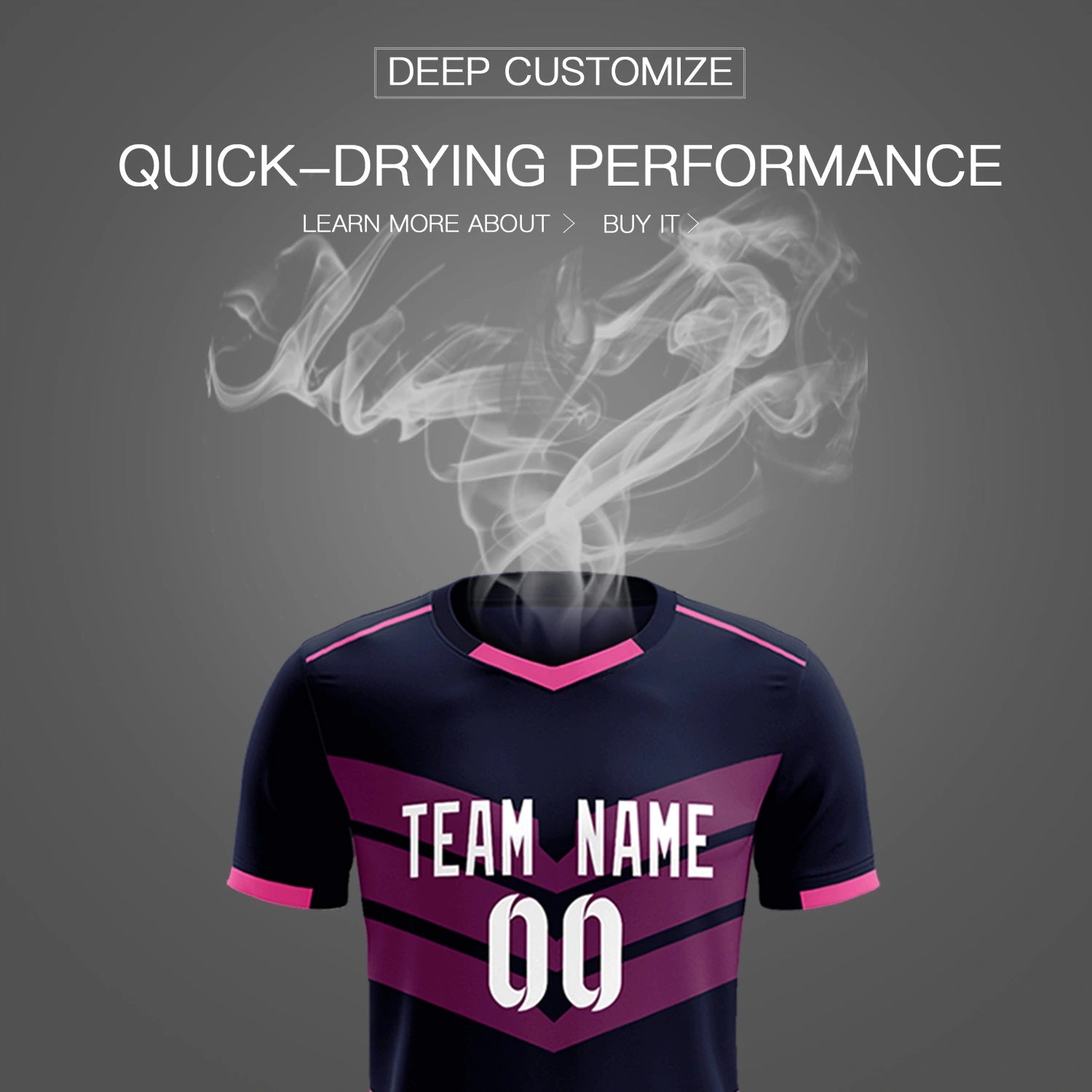 Custom Navy Pink Men Uniform Soccer Sets Jersey