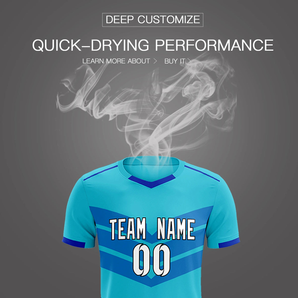 Custom Sky Blue Royal Blue Men Uniform Soccer Sets Jersey