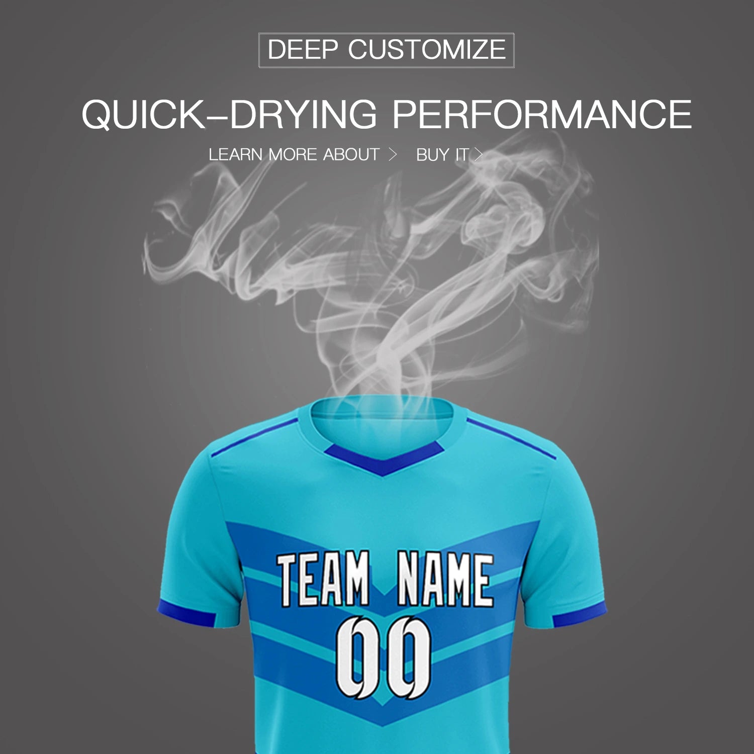 Custom Sky Blue Royal Blue Men Uniform Soccer Sets Jersey