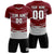 Custom Crimson Gray Men Uniform Soccer Sets Jersey