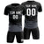 Custom Black Gray Men Uniform Soccer Sets Jersey