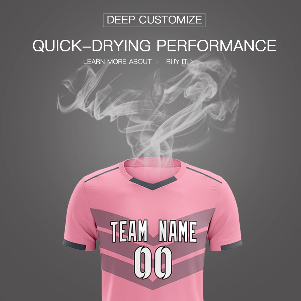 Custom Light Pink Gray Men Uniform Soccer Sets Jersey