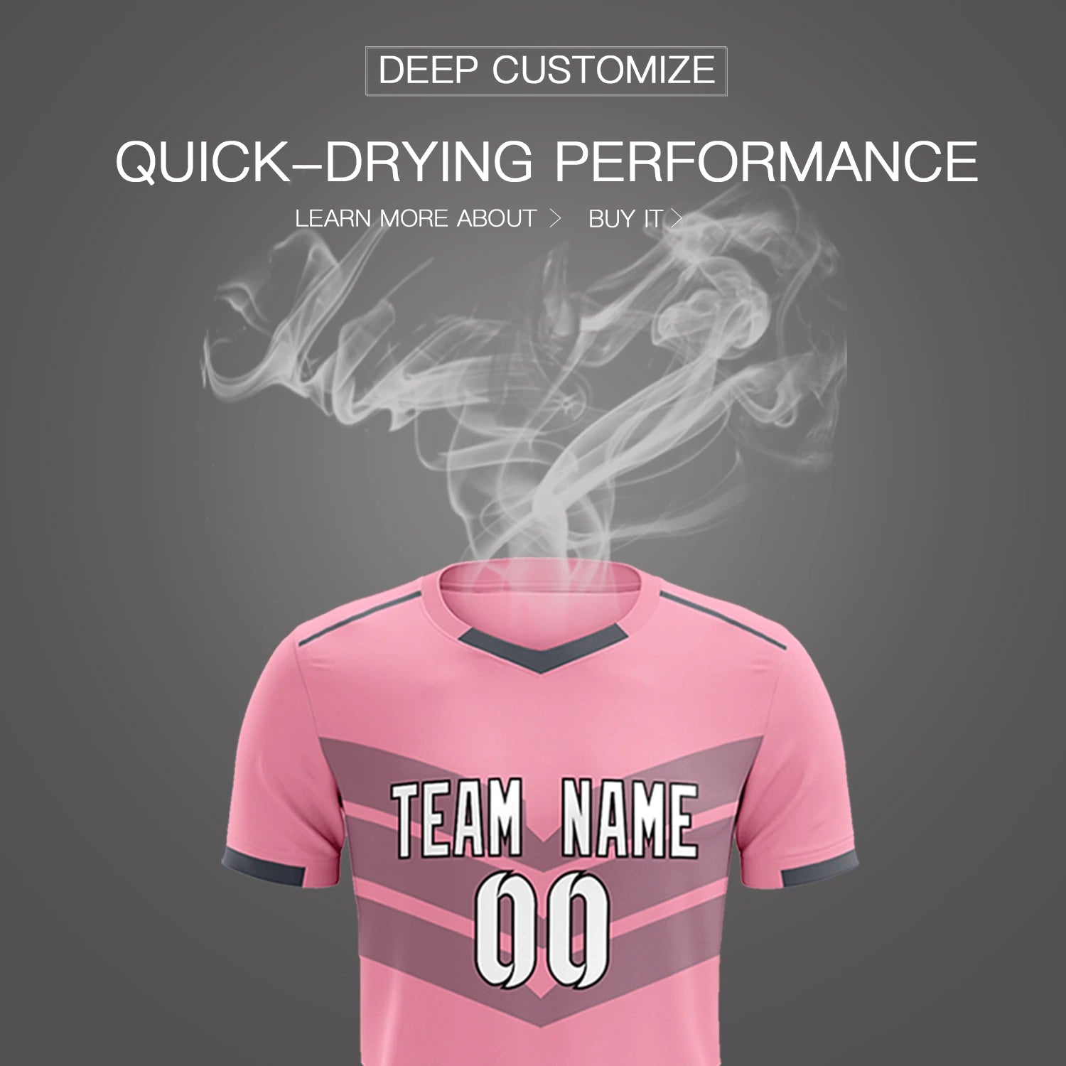 Custom Light Pink Gray Men Uniform Soccer Sets Jersey