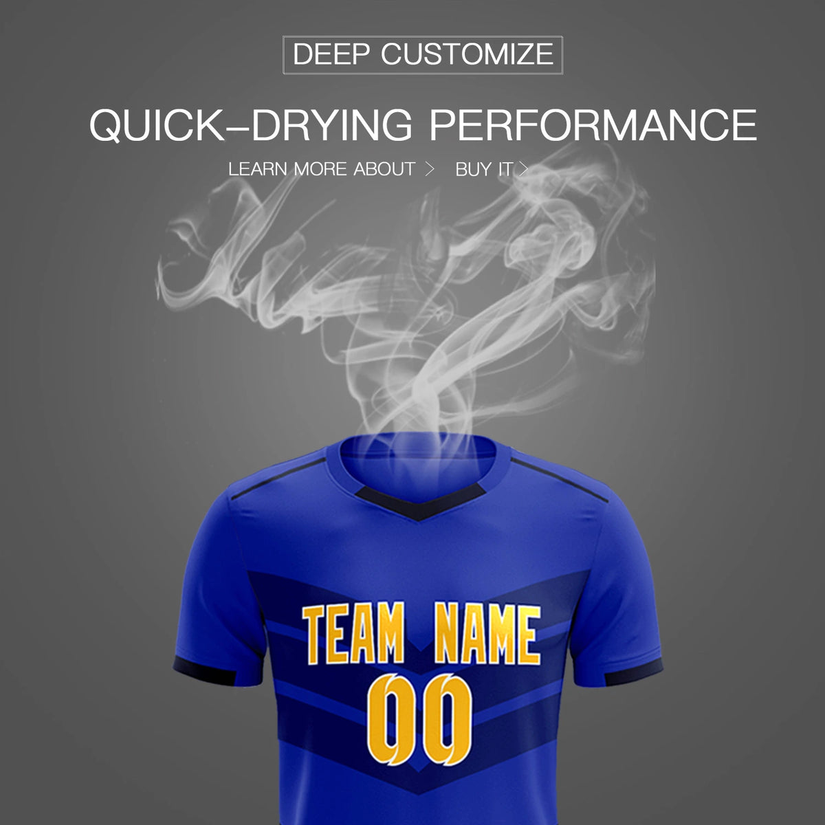 Custom Royal Blue Navy Men Uniform Soccer Sets Jersey