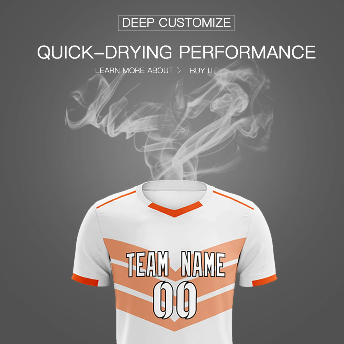 Custom White Orange Men Uniform Soccer Sets Jersey