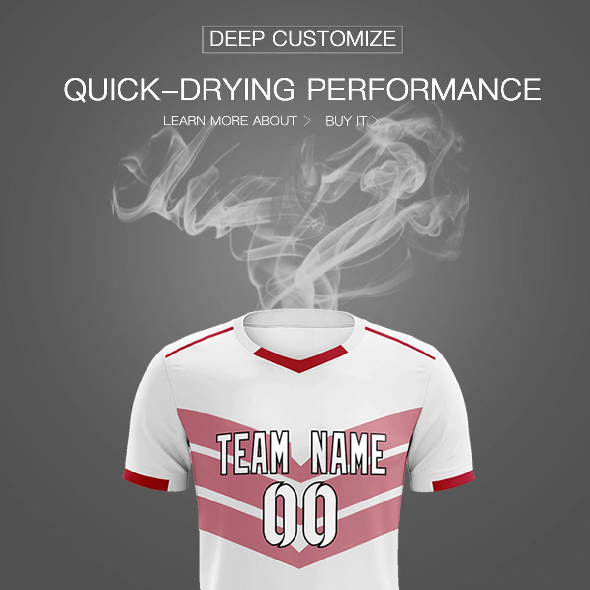 Custom White Red Men Uniform Soccer Sets Jersey