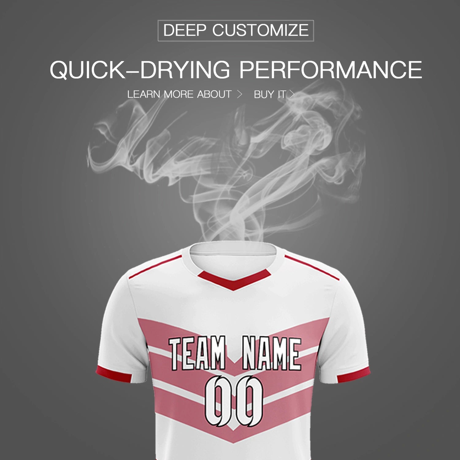 Custom White Red Men Uniform Soccer Sets Jersey