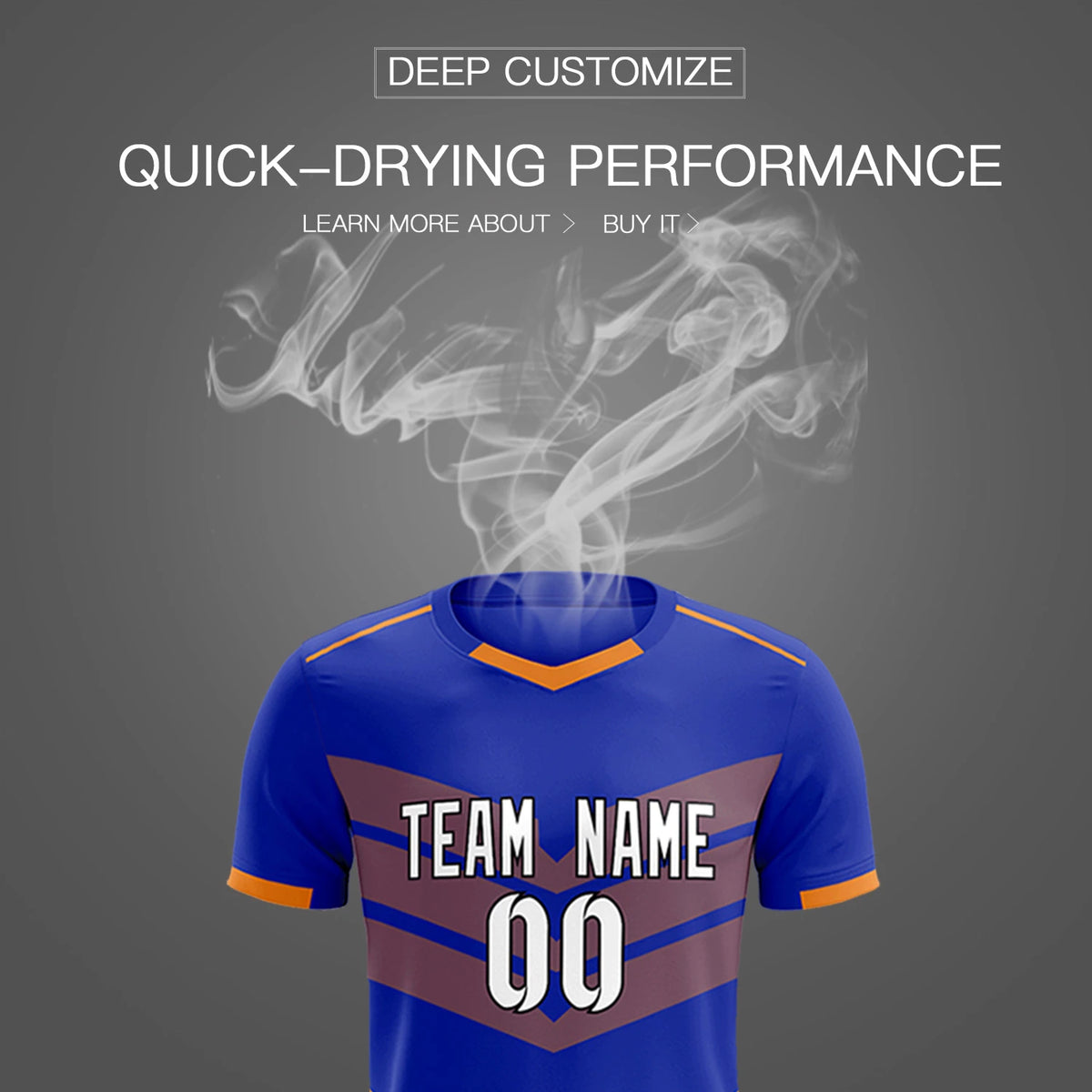 Custom Royal Blue Orange Men Uniform Soccer Sets Jersey