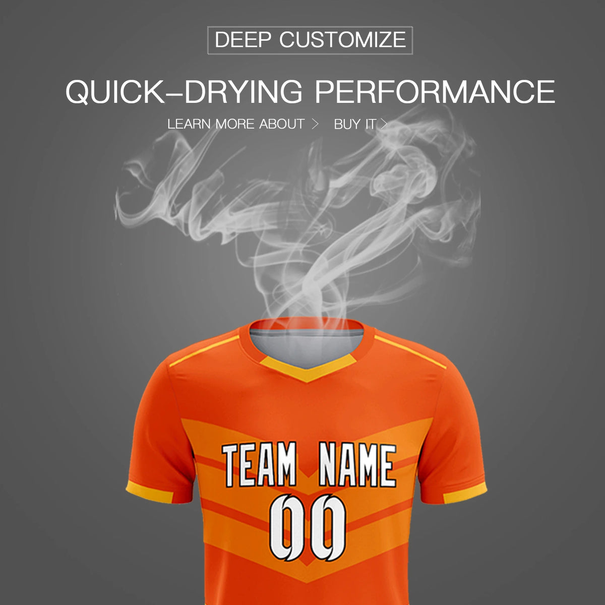 Custom Orange Yellow Men Uniform Soccer Sets Jersey