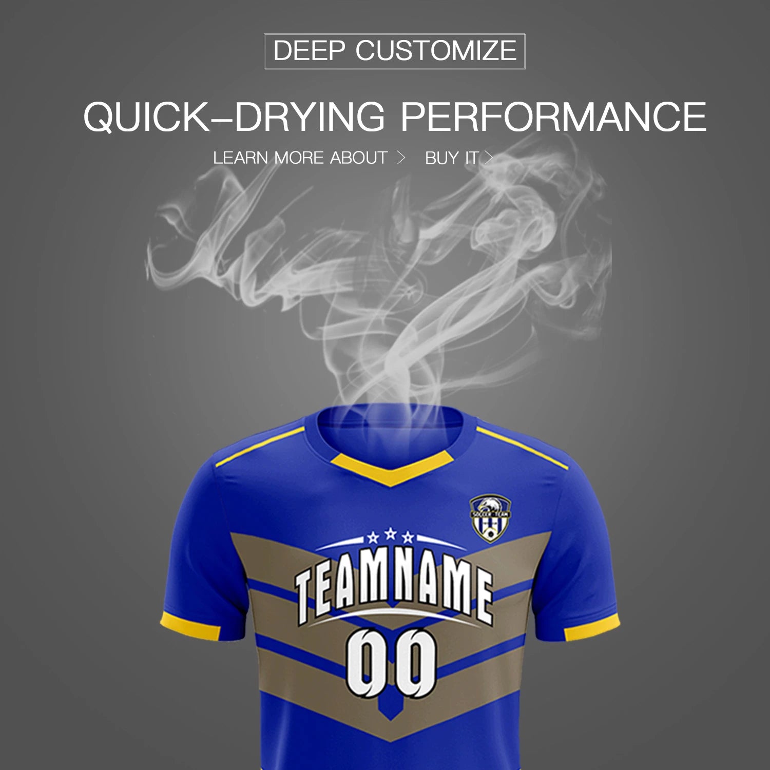 Custom Royal Blue Gold01 Men Uniform Soccer Sets Jersey