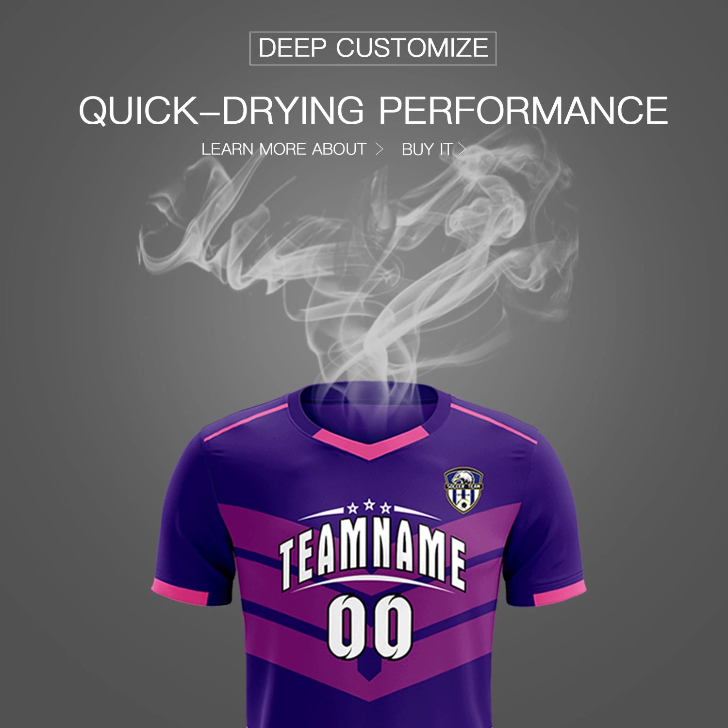 Custom Purple Pink Men Uniform Soccer Sets Jersey