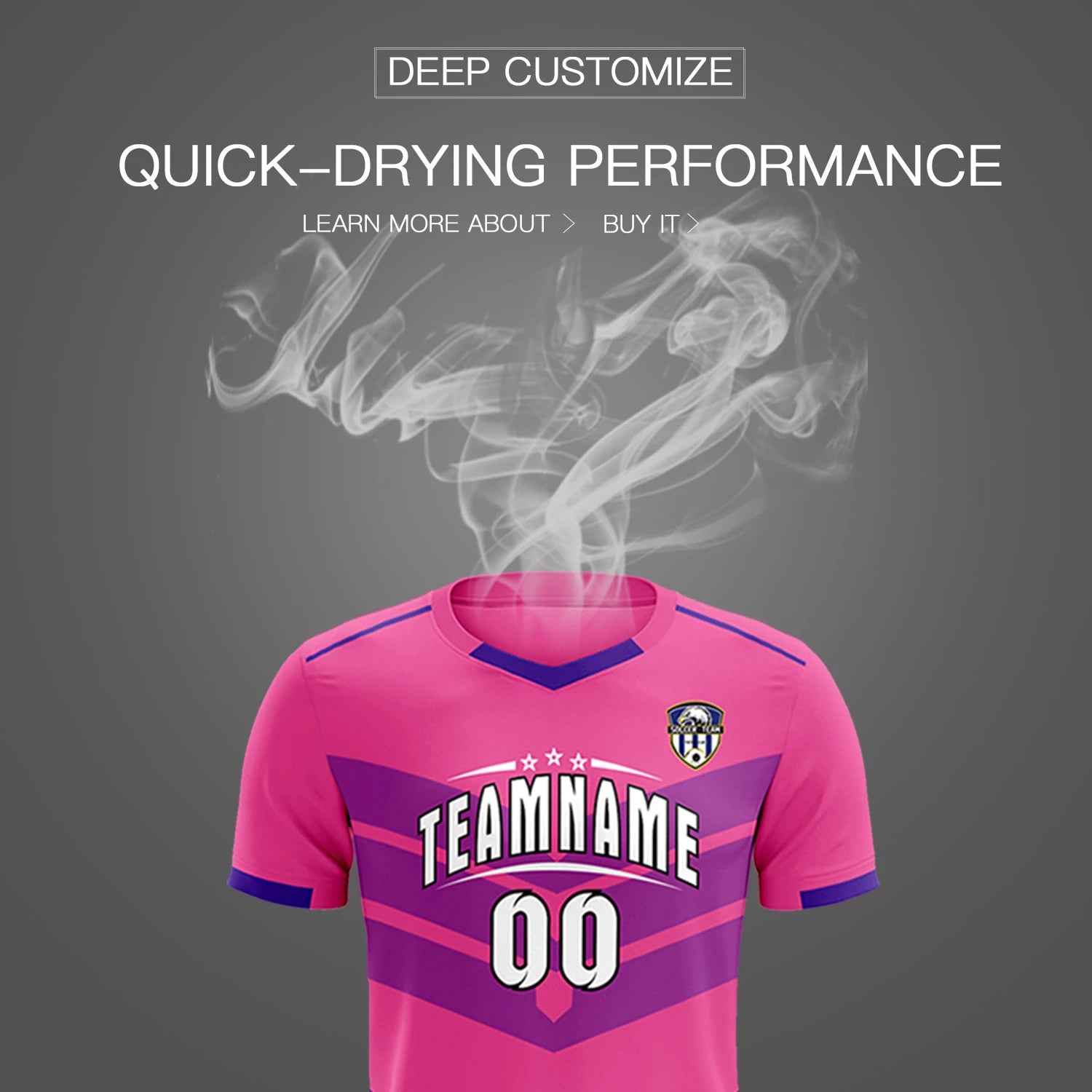 Custom Pink Purple Men Uniform Soccer Sets Jersey