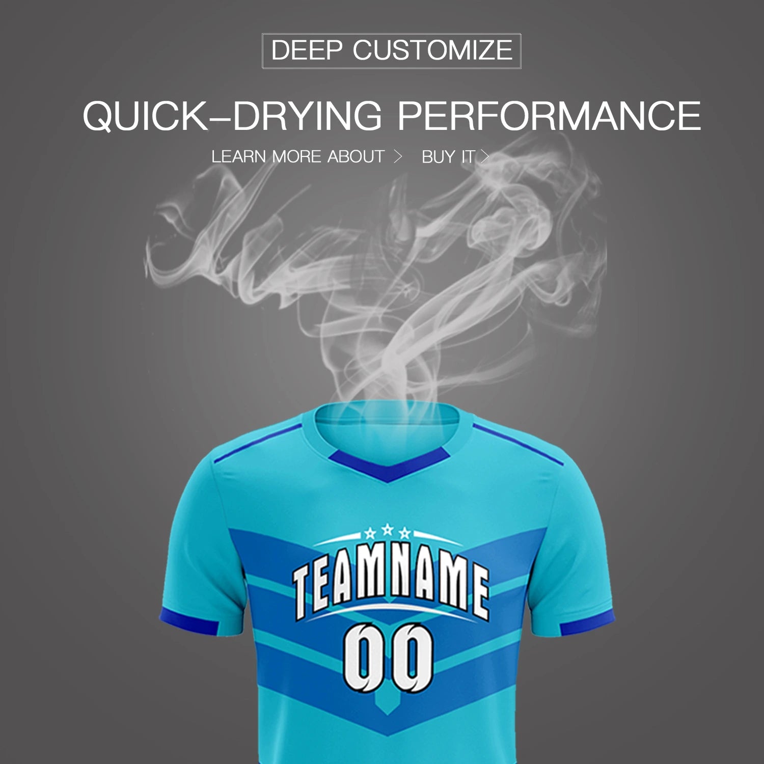 Custom Sky Blue Royal Blue Men Uniform Soccer Sets Jersey