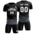 Custom Black Gray Men Uniform Soccer Sets Jersey