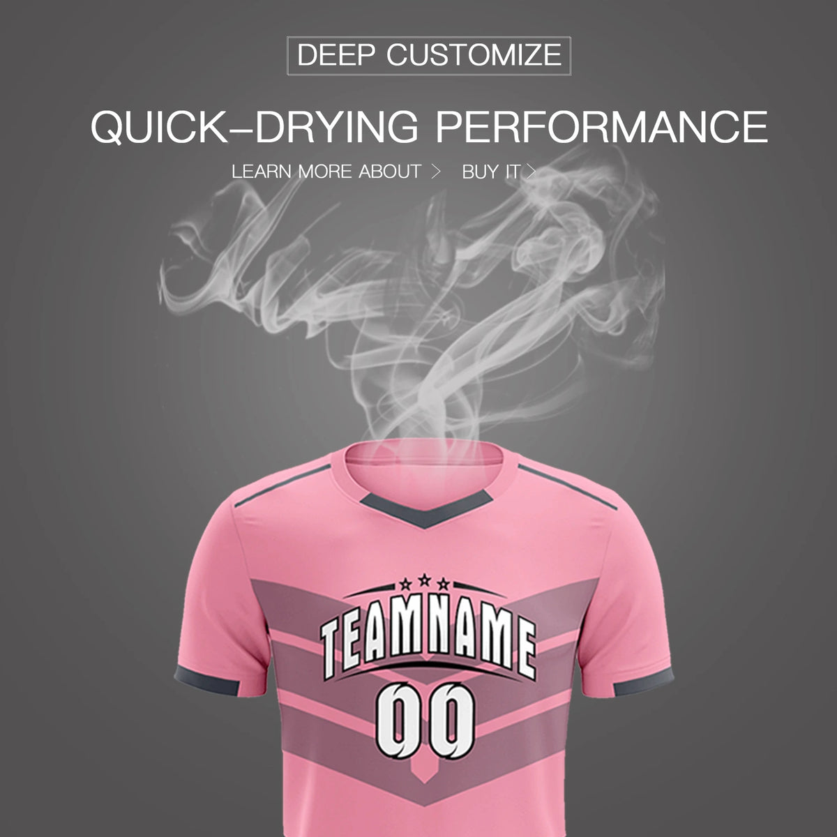 Custom Light Pink Gray Men Uniform Soccer Sets Jersey
