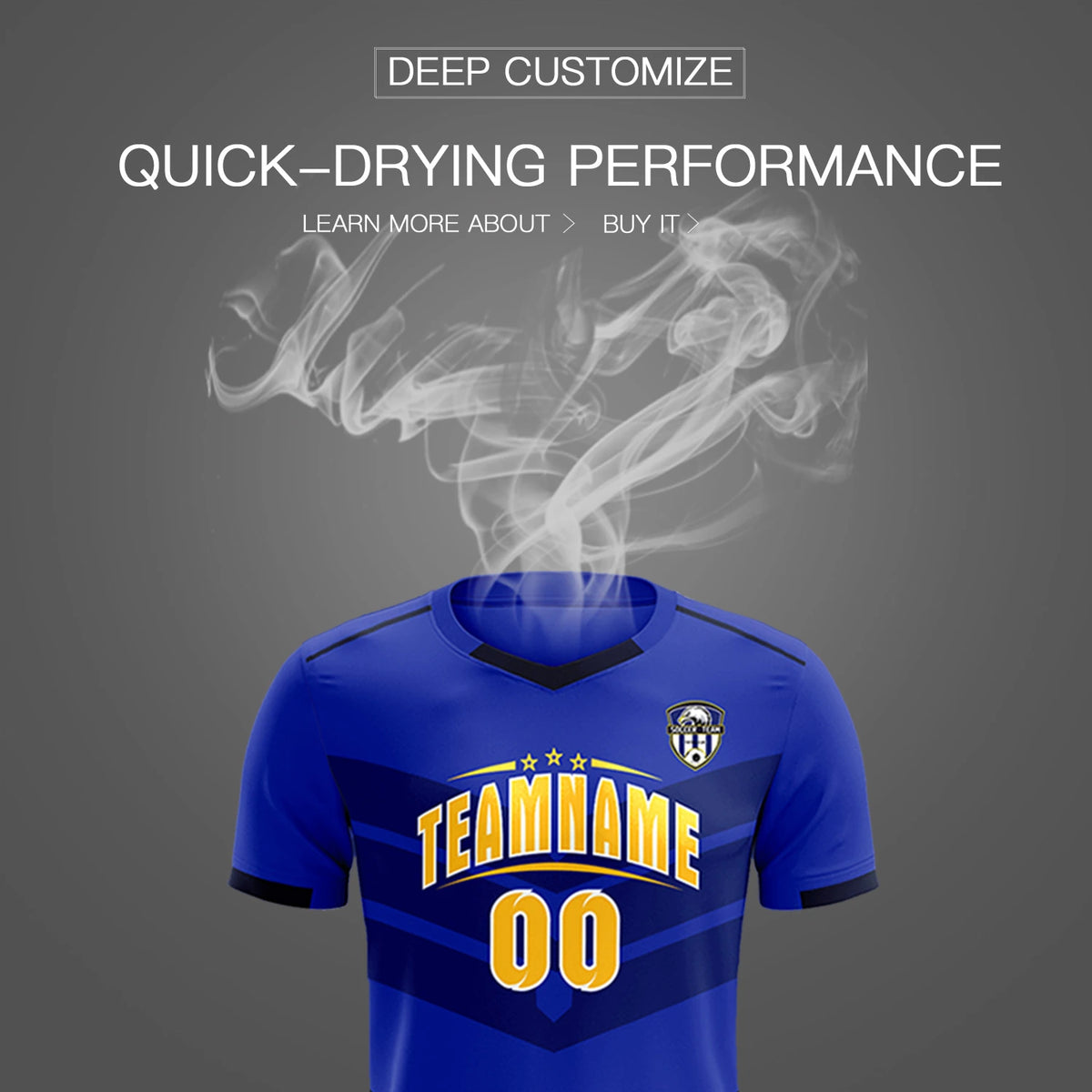 Custom Royal Blue Navy Men Uniform Soccer Sets Jersey