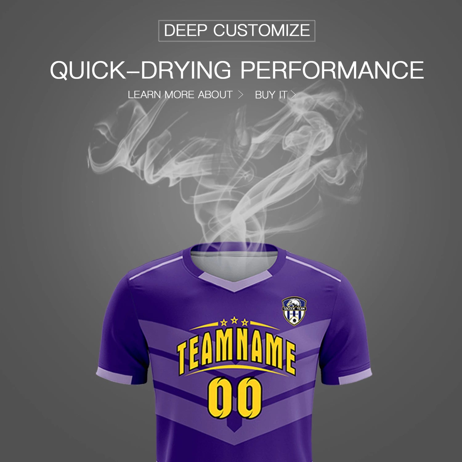 Custom Purple Light Purple Men Uniform Soccer Sets Jersey