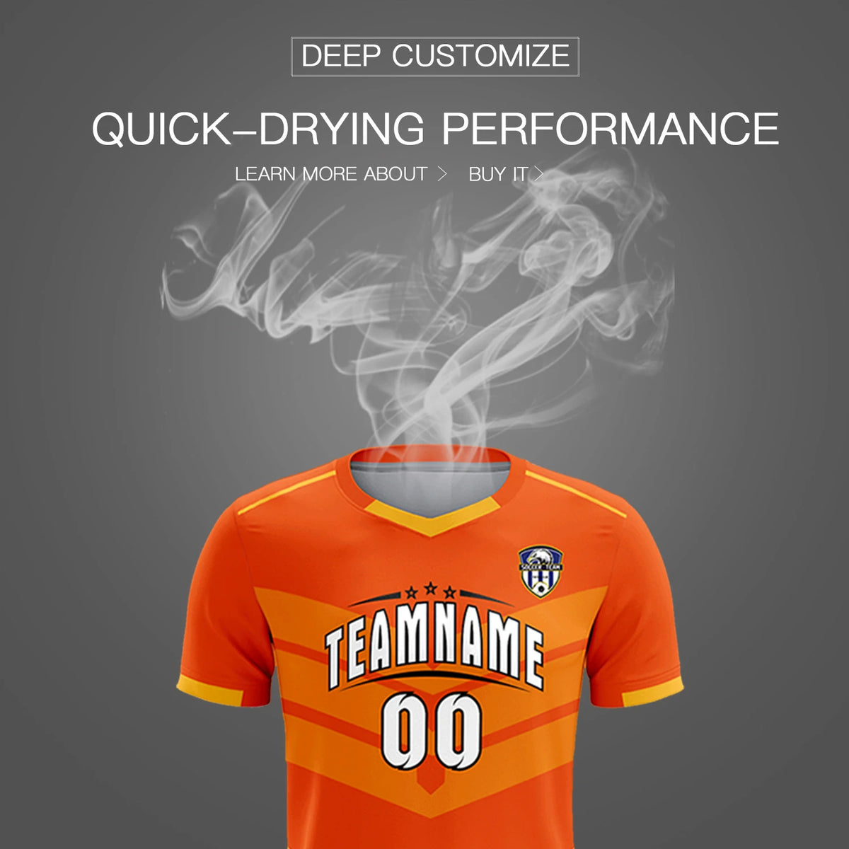 Custom Orange Yellow Men Uniform Soccer Sets Jersey