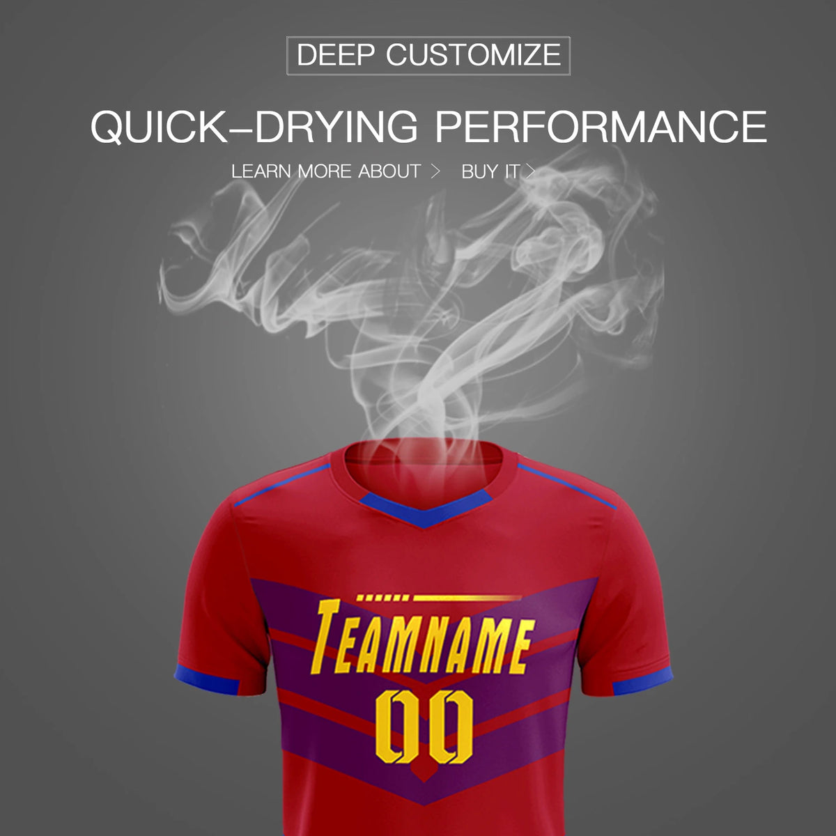 Custom Red Royal Blue Men Uniform Soccer Sets Jersey
