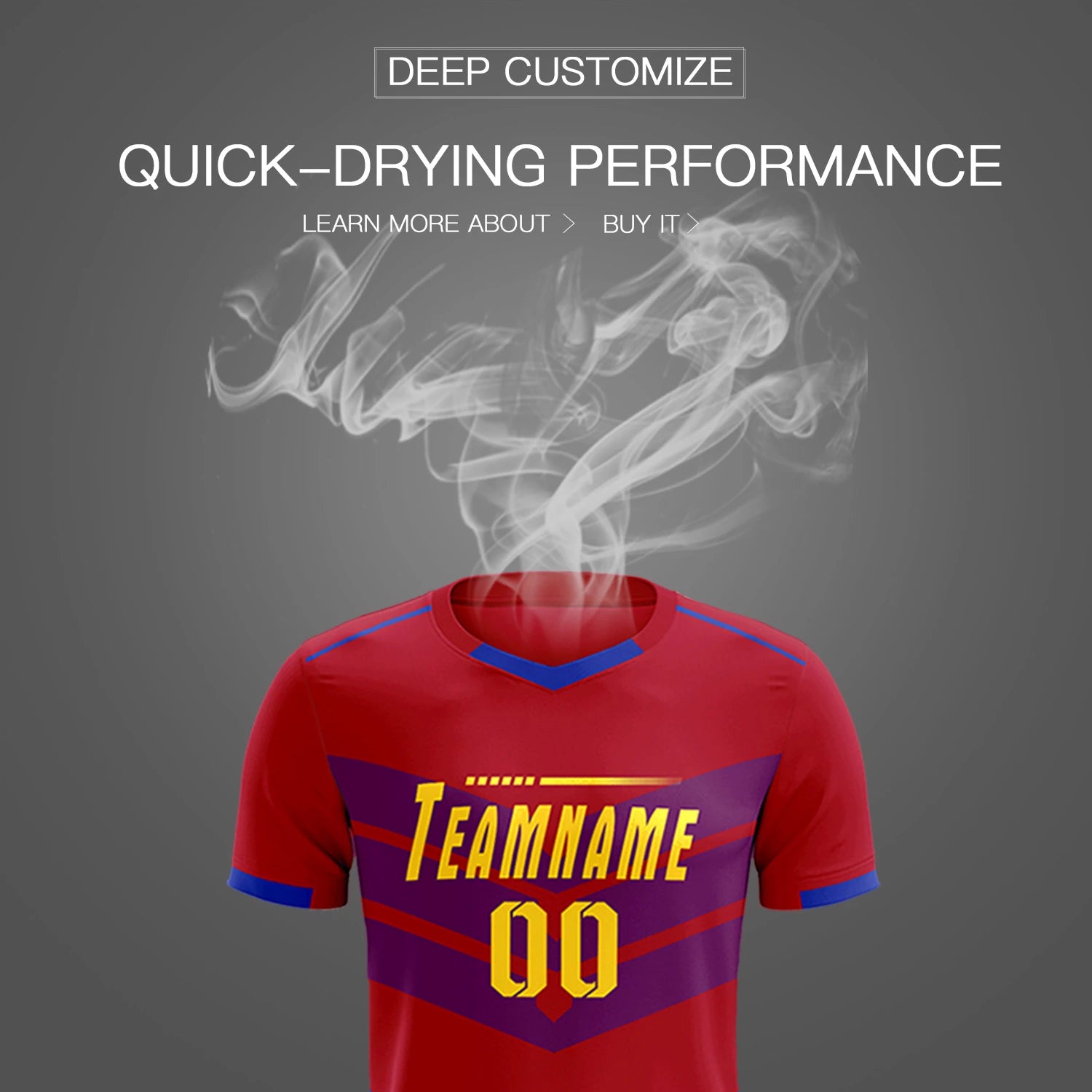 Custom Red Royal Blue Men Uniform Soccer Sets Jersey