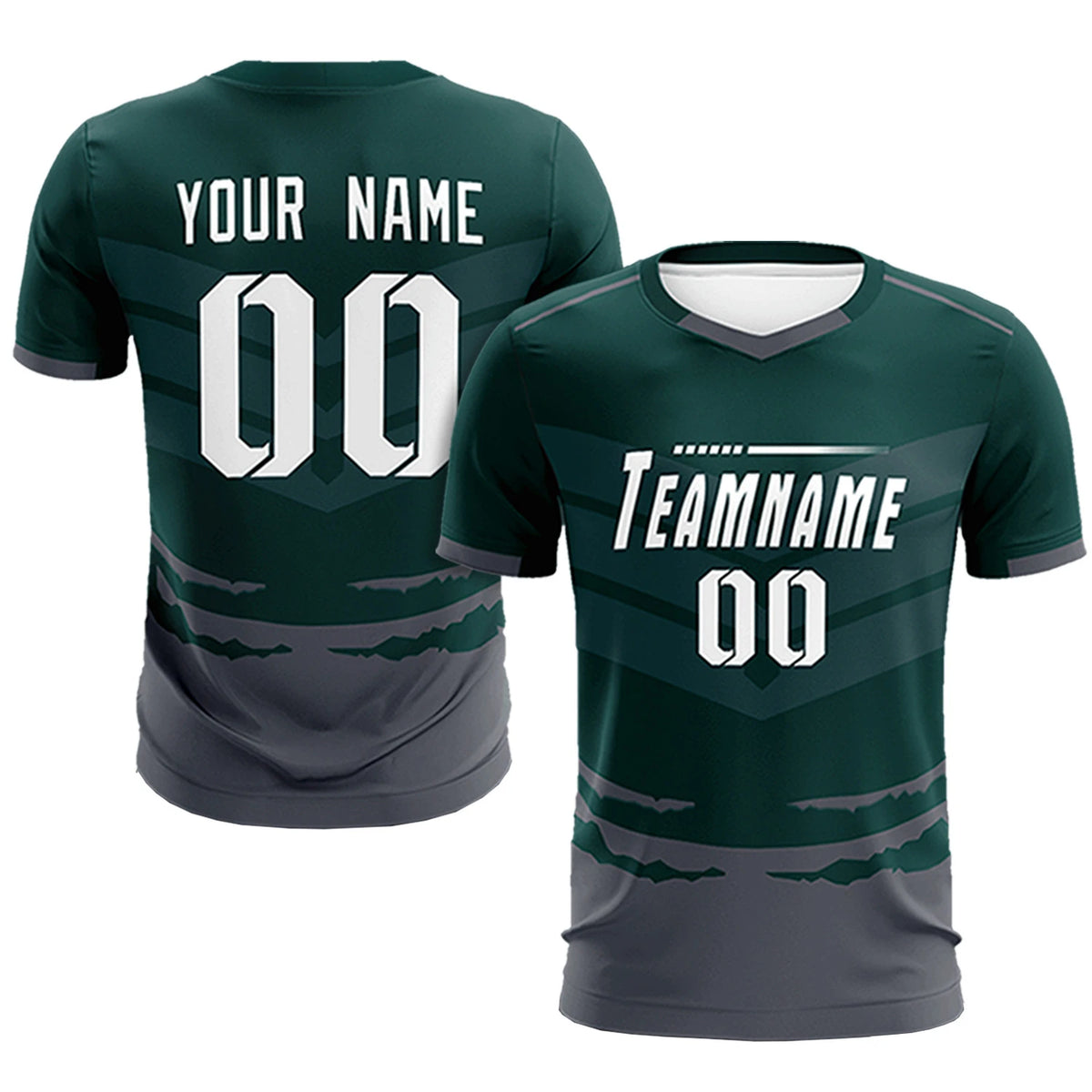 Custom Midnight Green Dark Gray Men Uniform Soccer Sets Jersey