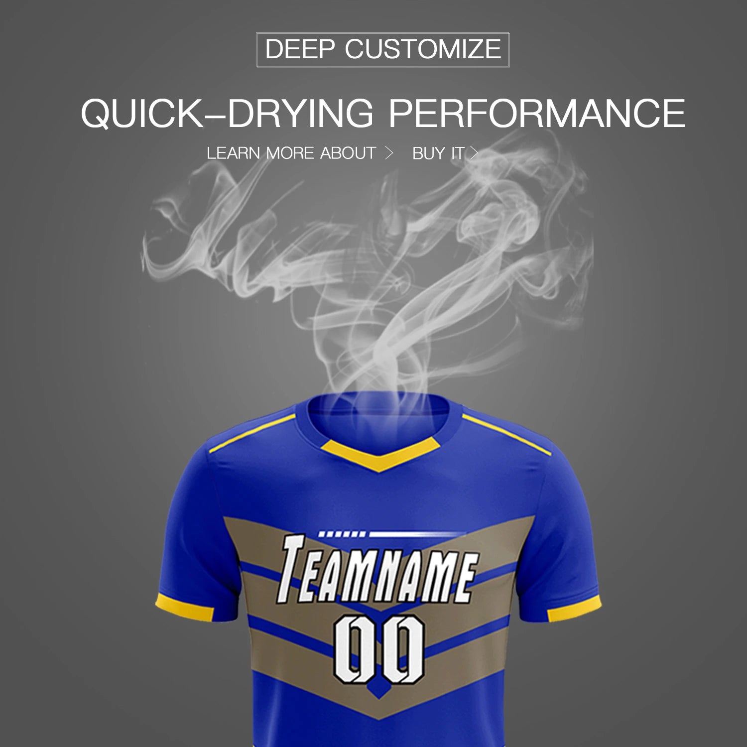 Custom Royal Blue Gold01 Men Uniform Soccer Sets Jersey