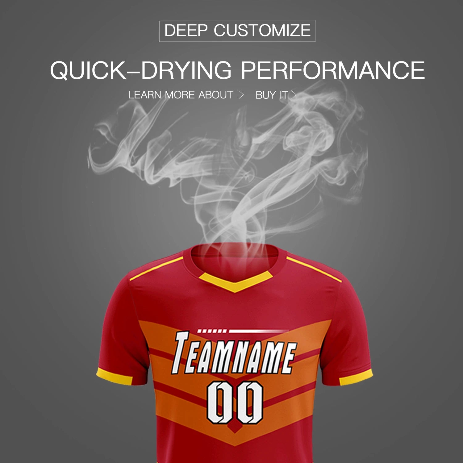 Custom Red Gold01 Men Uniform Soccer Sets Jersey