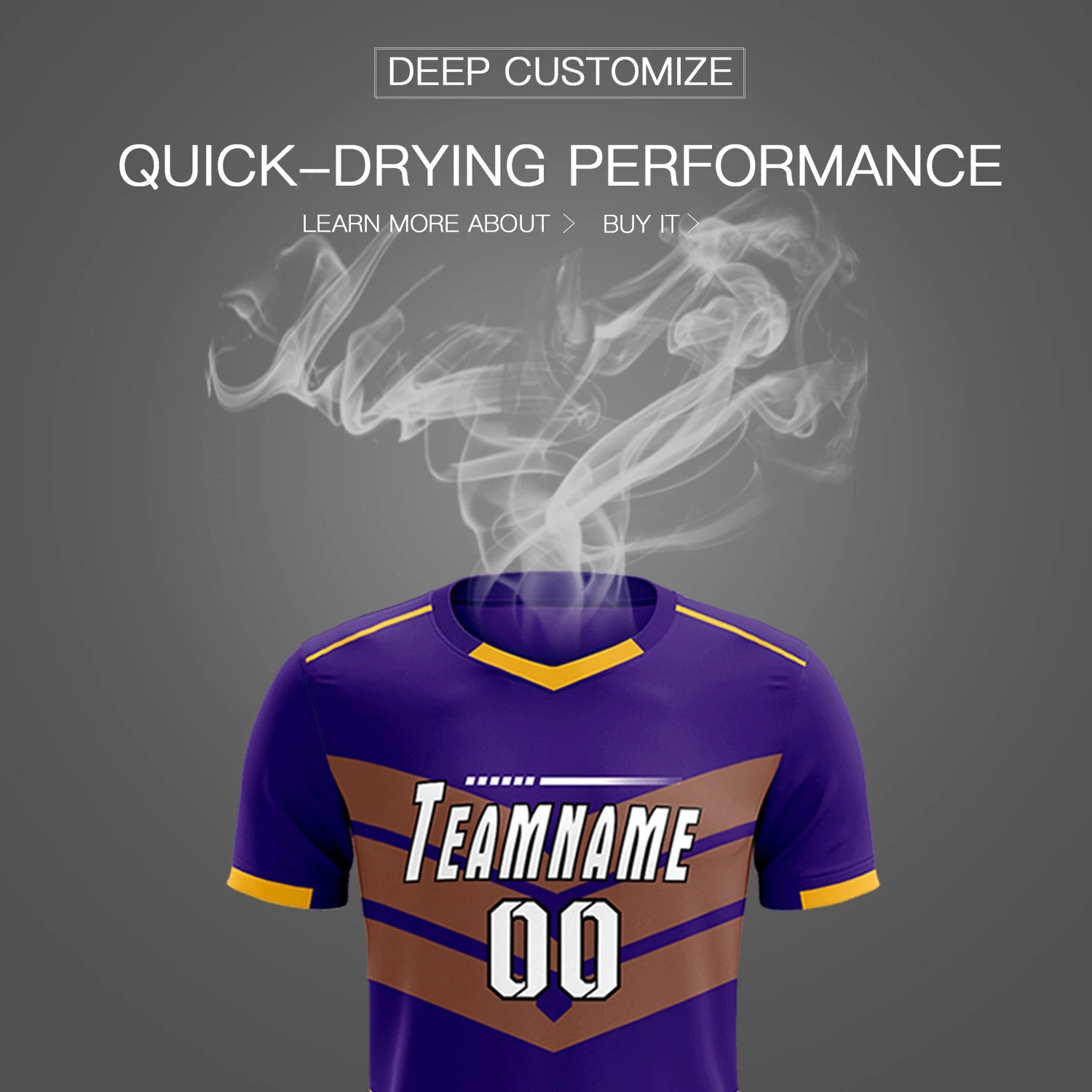 Custom Purple Yellow Men Uniform Soccer Sets Jersey